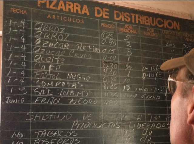 Figure 5. Ration price list on wall of store we visited.