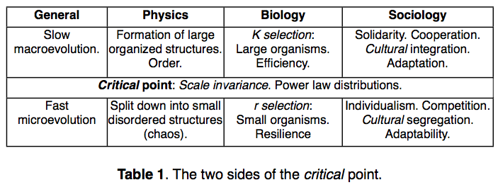 Figure 10. F. Roddier view of what happens on the two sides of the critical point. From upcoming translation of his book, "The Thermodynamics of Evolution."