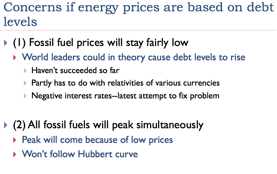 Slide 28. Concerns if energy prices are based on debt levels